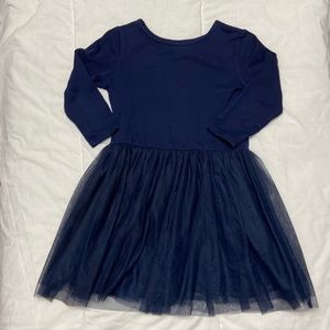 Primary Navy Dress with Tulle Skirt